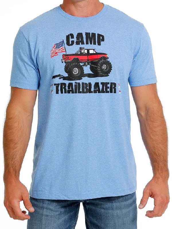Men's western boots with a tooled leather design on the shaftCinch MTT1690517 Mens Trailblazer Patriot Truck Tee Light Blue Men's western boots with a tooled leather design on the shaftCinch MTT1690517 Mens Trailblazer Patriot Truck Tee Light Blue