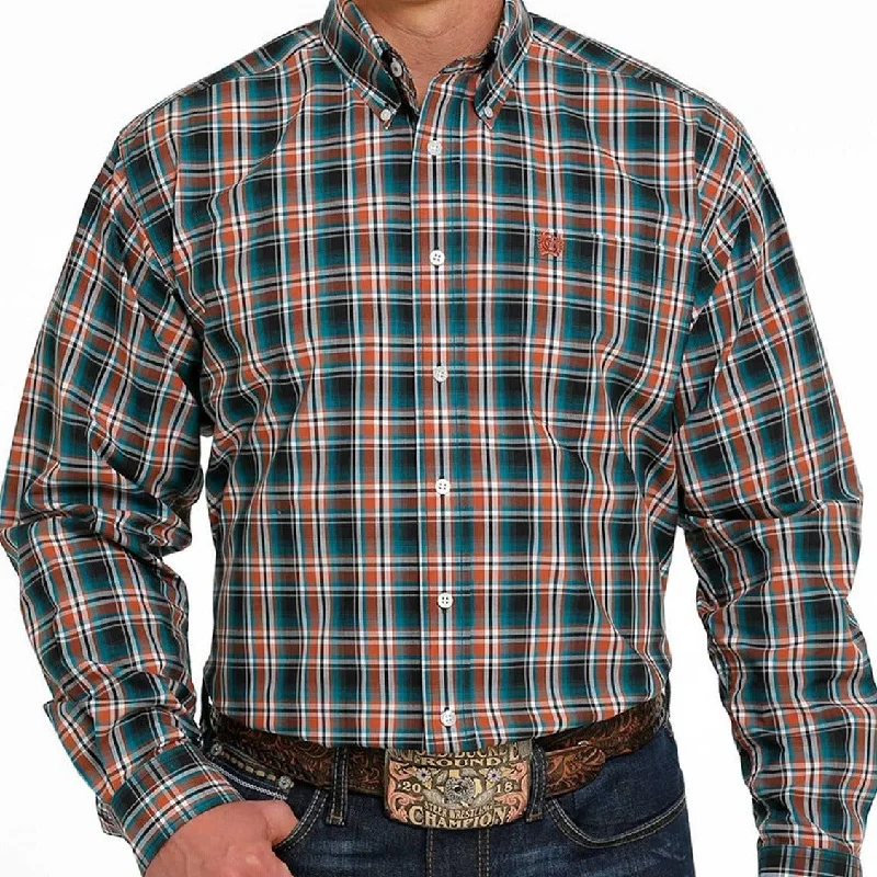 Men's genuine leather western boots with a snake - skin inlayCinch Men's Teal and Orange Plaid Long Sleeve Western Shirt Men's genuine leather western boots with a snake - skin inlayCinch Men's Teal and Orange Plaid Long Sleeve Western Shirt