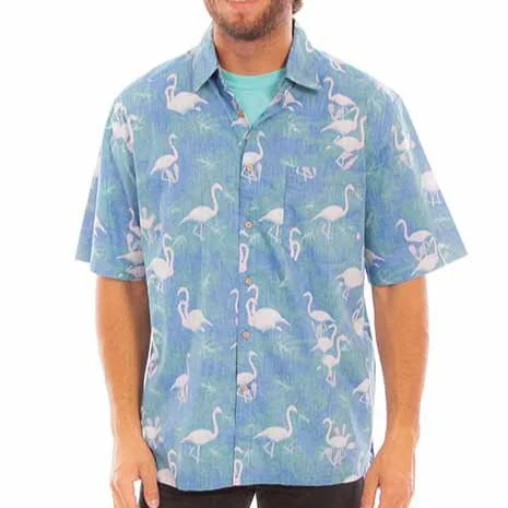 Men's western boots with a scalloped edge and a pull - on strapScully Men's Flamingo Hawaiian Short Sleeve Button Down Men's western boots with a scalloped edge and a pull - on strapScully Men's Flamingo Hawaiian Short Sleeve Button Down