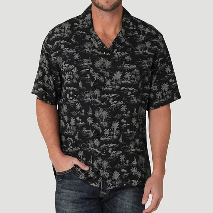 Men's western boots in a rich brown or black leatherWrangler Men's Coconut Cowboy Snap Front Camp Shirt- Tropical Black Men's western boots in a rich brown or black leatherWrangler Men's Coconut Cowboy Snap Front Camp Shirt- Tropical Black