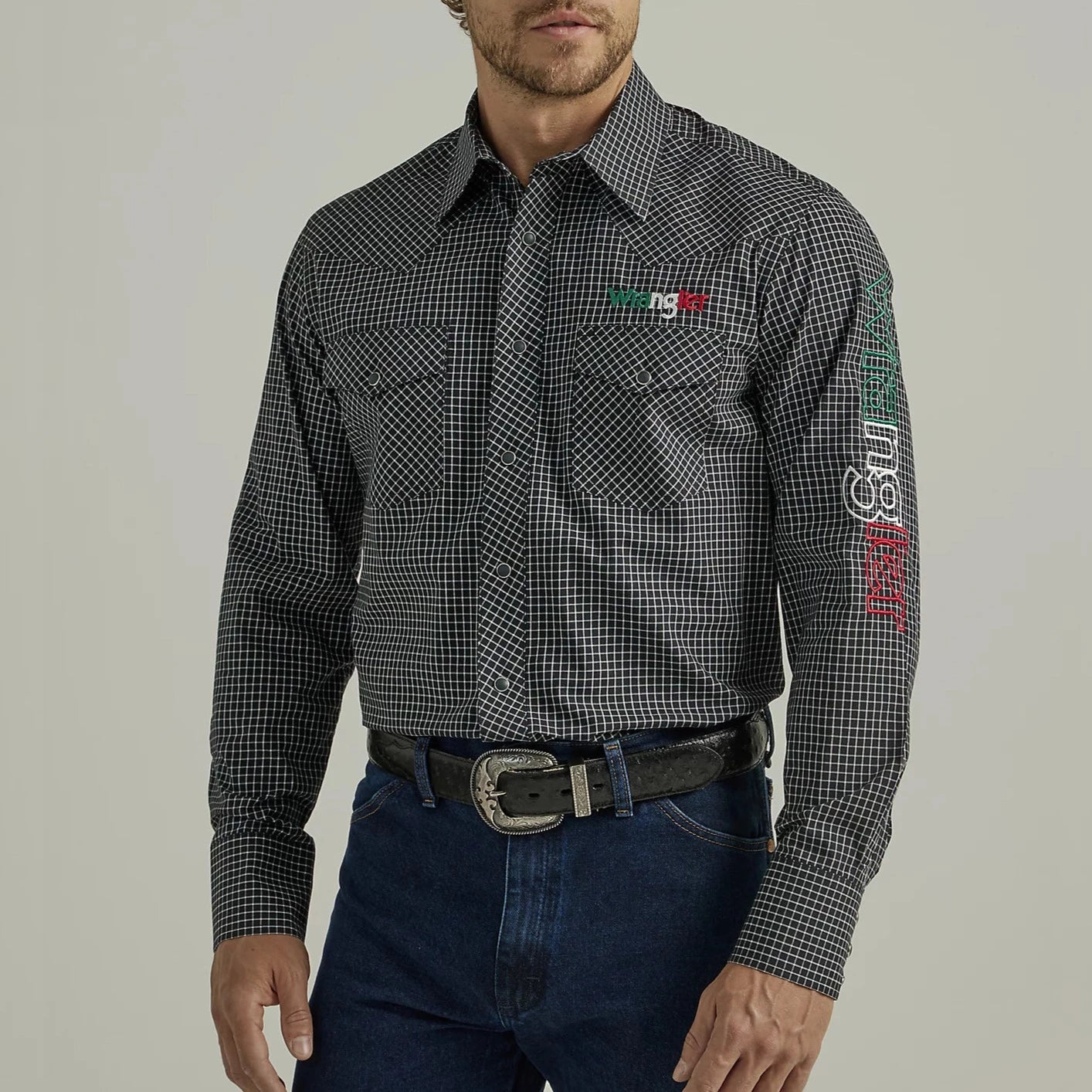Men's western boots with a suede shaft and a leather soleWrangler Men's Mexican Logo Long Sleeve Snap Plaid Shirt Men's western boots with a suede shaft and a leather soleWrangler Men's Mexican Logo Long Sleeve Snap Plaid Shirt