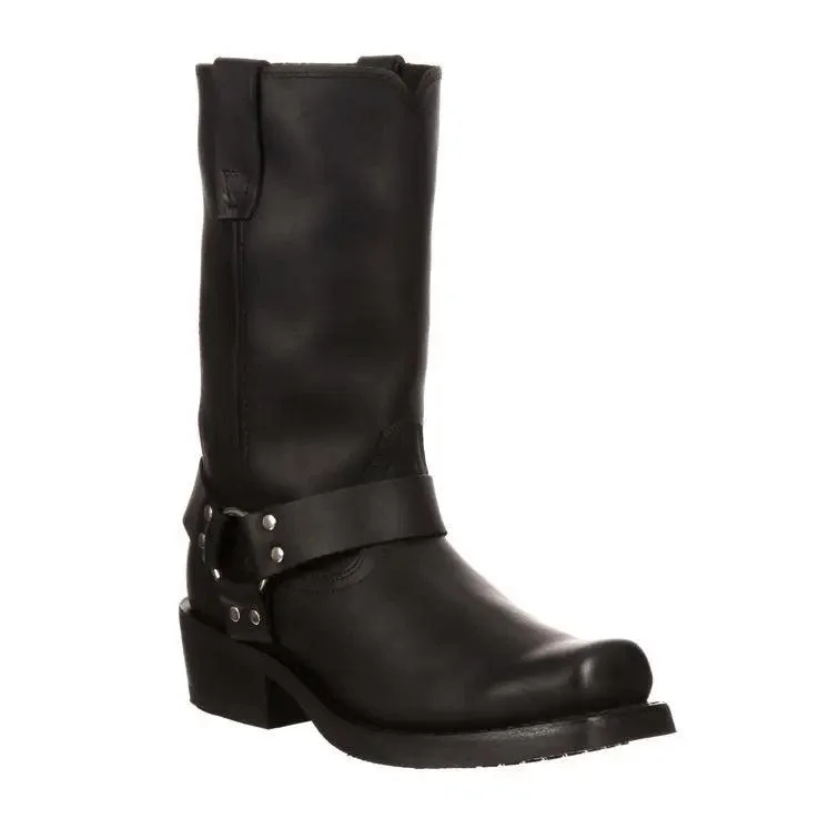 Men's western boots with a high - heeled design and a pointed toeDURANGO MENS BLACK HARNESS BOOT DB510 Men's western boots with a high - heeled design and a pointed toeDURANGO MENS BLACK HARNESS BOOT DB510