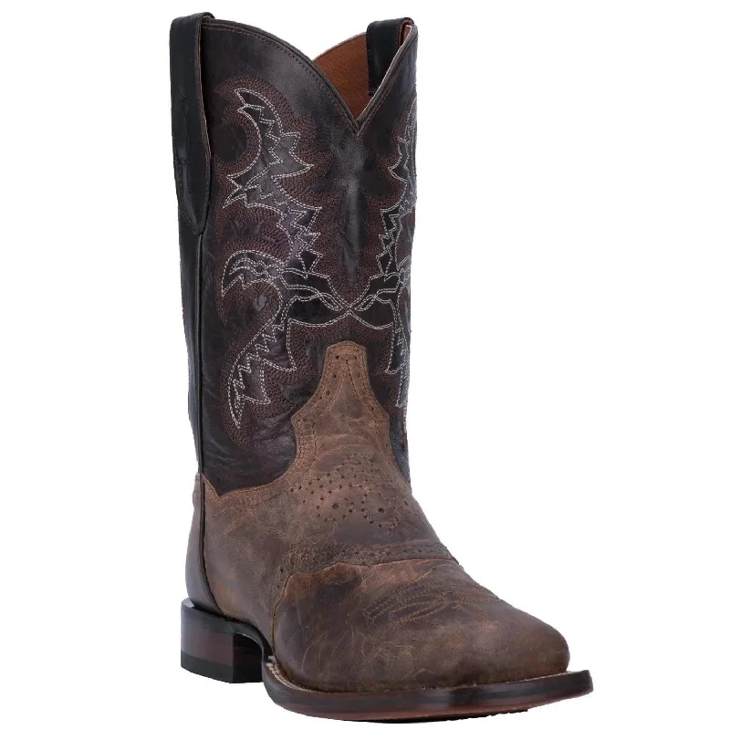 Men's western boots with a silver - toned hardware and accentsDan Post Men’s Franklin Sand Dark Chocolate Leather Boot DP2815 Men's western boots with a silver - toned hardware and accentsDan Post Men’s Franklin Sand Dark Chocolate Leather Boot DP2815