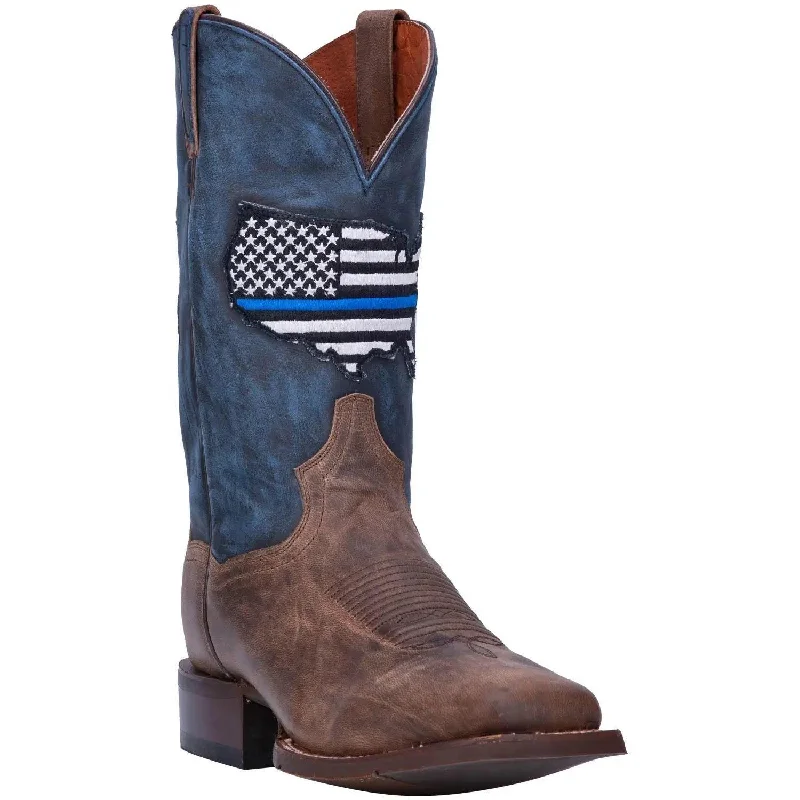 Vintage - style men's western boots with a square toe and spur ledgeDan Post Men’s Thin Blue Line Square Toe Boot DP4515 Vintage - style men's western boots with a square toe and spur ledgeDan Post Men’s Thin Blue Line Square Toe Boot DP4515