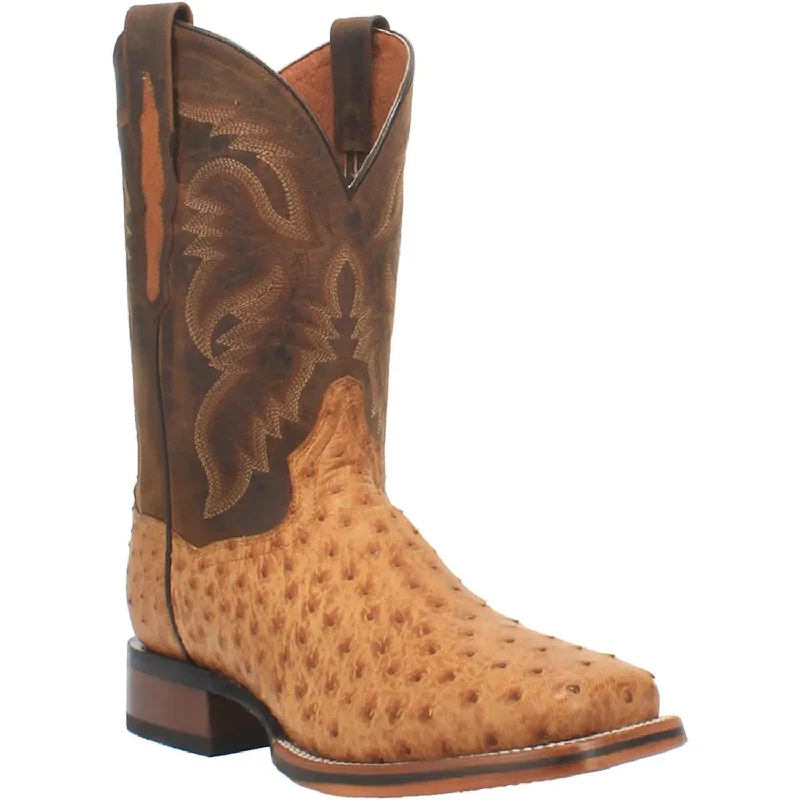 Men's western boots with a decorative inlay on the toe and heelDan Post Kershaw Full Quill Ostrich Boot DP4951 Men's western boots with a decorative inlay on the toe and heelDan Post Kershaw Full Quill Ostrich Boot DP4951