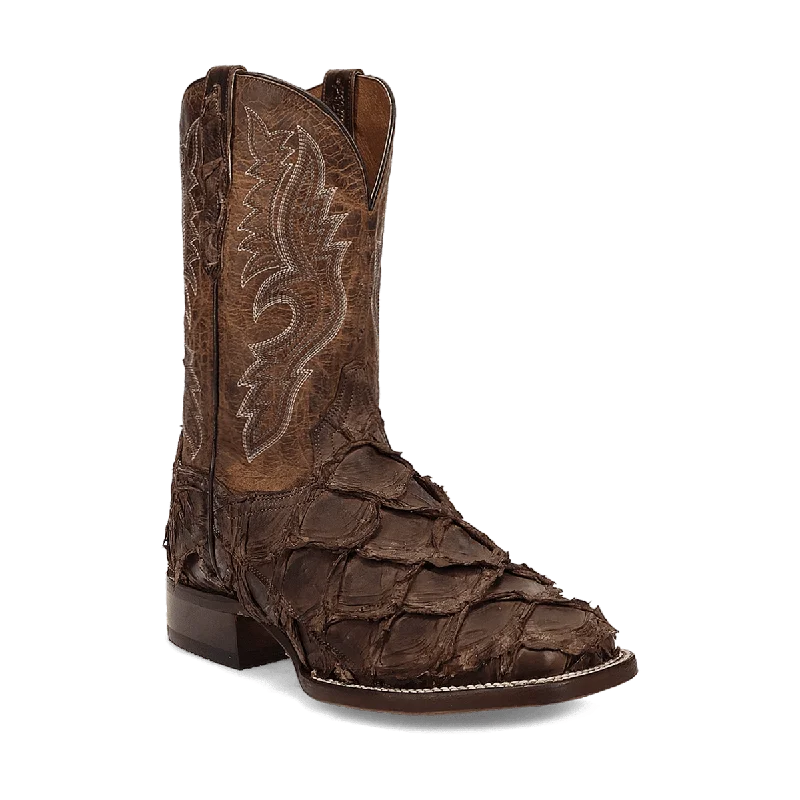 Men's western boots with a high - heeled design and a pointed toeDan Post Men's Raymond Pirarucu Boot DP5011 Men's western boots with a high - heeled design and a pointed toeDan Post Men's Raymond Pirarucu Boot DP5011