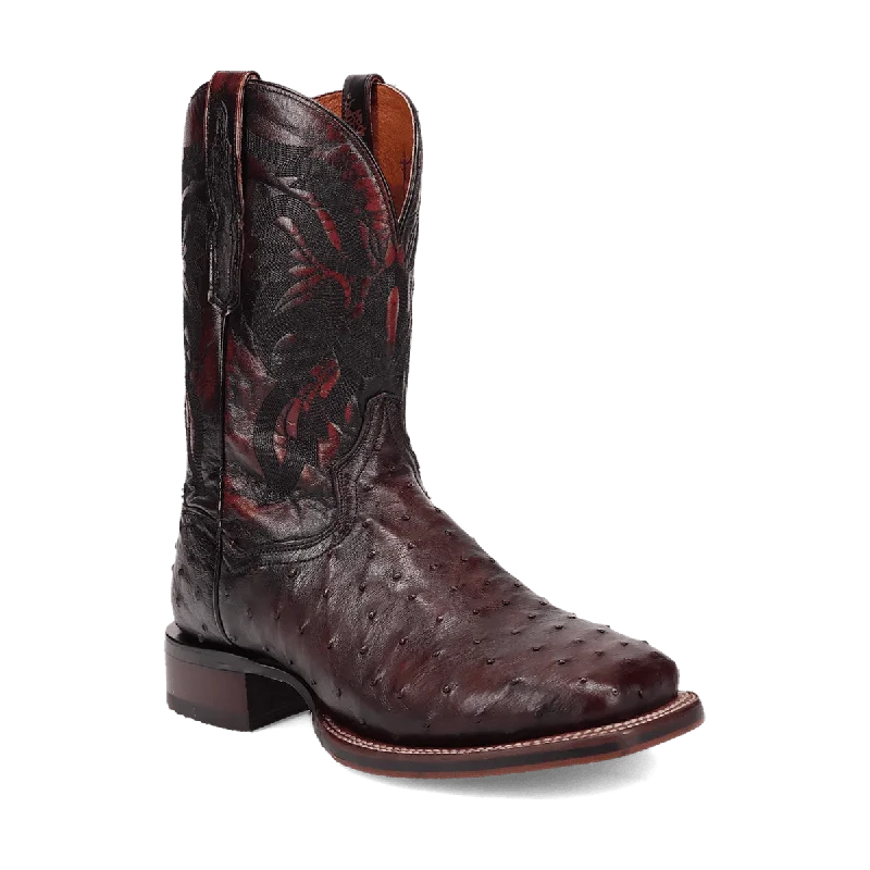 Men's western boots with a scalloped edge and a pull - on strapDan Post Men's Alamosa Full Quill Ostrich Boot DP5012 Men's western boots with a scalloped edge and a pull - on strapDan Post Men's Alamosa Full Quill Ostrich Boot DP5012
