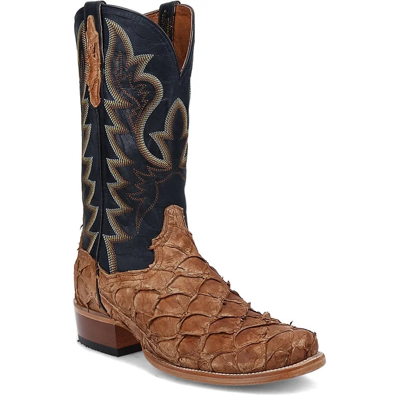 Men's western boots with a concho - studded strap and a pointed toeDan Post Men's Riggs Pirarucu Boot DP5021 Men's western boots with a concho - studded strap and a pointed toeDan Post Men's Riggs Pirarucu Boot DP5021