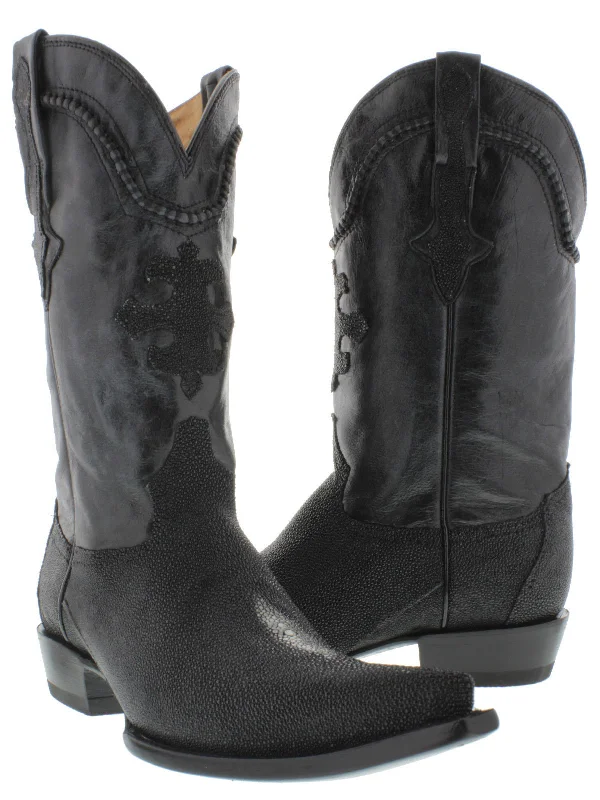 Men's cowboy boots with a heel guardMen's Black Genuine Stingray Single Stone Leather Cowboy Boots 3X Toe Men's cowboy boots with a heel guardMen's Black Genuine Stingray Single Stone Leather Cowboy Boots 3X Toe