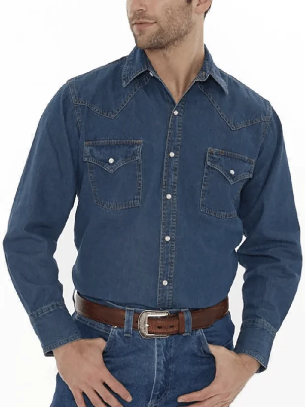 Men's western boots with a distressed leather finish for a rugged lookEly Cattleman 115202950RG-75 Mens Long Sleeve Western Snap Shirt Denim Men's western boots with a distressed leather finish for a rugged lookEly Cattleman 115202950RG-75 Mens Long Sleeve Western Snap Shirt Denim