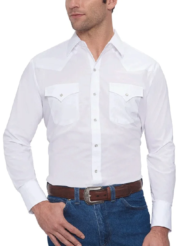 Men's western boots with a traditional western boot silhouette and a polished shineEly Cattleman 15201905-01 Mens Long Sleeve Solid Western Shirt White Men's western boots with a traditional western boot silhouette and a polished shineEly Cattleman 15201905-01 Mens Long Sleeve Solid Western Shirt White