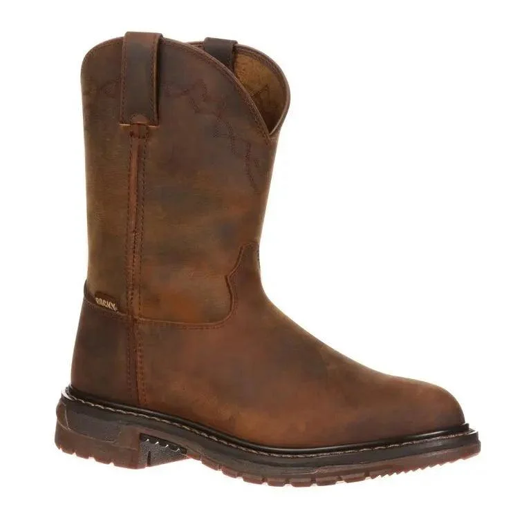 Men's genuine leather western boots with a snake - skin inlayRocky Original Ride Roper Western Boot 1108 Men's genuine leather western boots with a snake - skin inlayRocky Original Ride Roper Western Boot 1108