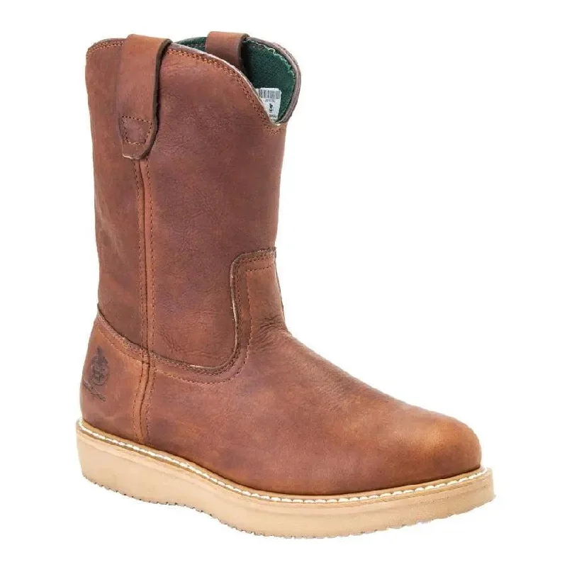 Men's genuine leather western boots with a snake - skin inlayGeorgia Boot Steel Toe Wedge Wellington Work Boot G5353 Men's genuine leather western boots with a snake - skin inlayGeorgia Boot Steel Toe Wedge Wellington Work Boot G5353
