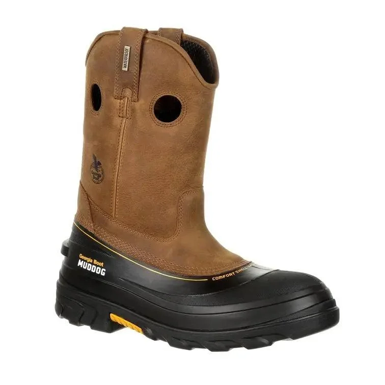 Men's western boots with a rubber sole for traction on various surfacesGeorgia Boot Muddog Composite Toe Waterproof Work Wellington GB00243 Men's western boots with a rubber sole for traction on various surfacesGeorgia Boot Muddog Composite Toe Waterproof Work Wellington GB00243