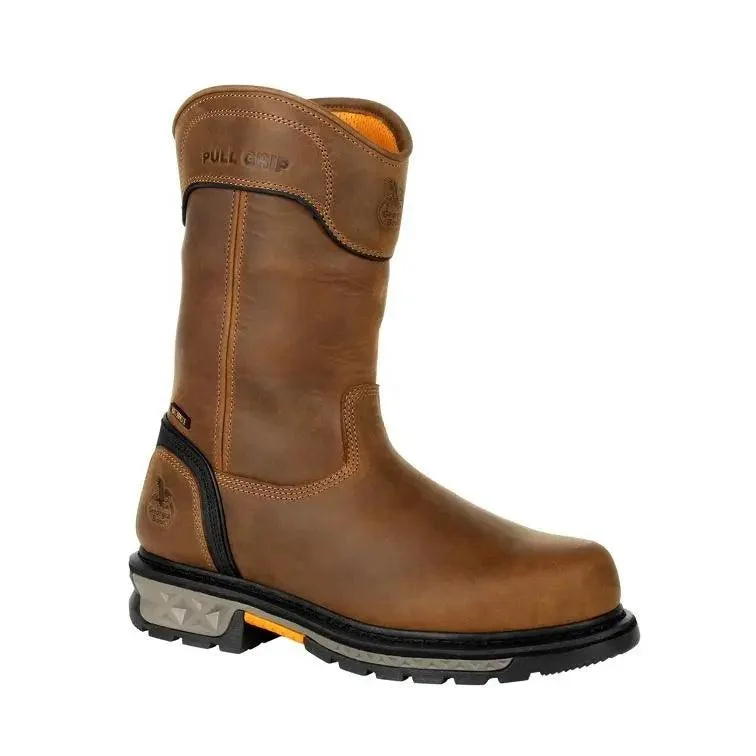 Men's western boots with a leather - wrapped heel and a smooth finishGEORGIA BOOT MEN’S CARBO-TEC LTX WATERPROOF COMPOSITE TOE PULL ON BOOT GB00394 Men's western boots with a leather - wrapped heel and a smooth finishGEORGIA BOOT MEN’S CARBO-TEC LTX WATERPROOF COMPOSITE TOE PULL ON BOOT GB00394