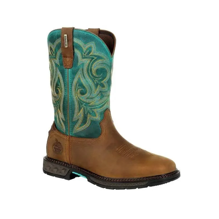 Men's western boots with a distressed leather finish for a rugged lookGeorgia Boot Carbo-Tec LT Women’s Waterproof Pull-On Boot GB00395 Men's western boots with a distressed leather finish for a rugged lookGeorgia Boot Carbo-Tec LT Women’s Waterproof Pull-On Boot GB00395