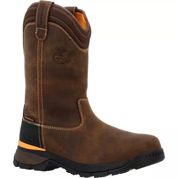 Men's western boots with a high - quality leather upper and a suede liningGeorgia Boot Men's TBD Waterproof Wellington Pull-On Work Boot GB00598 Men's western boots with a high - quality leather upper and a suede liningGeorgia Boot Men's TBD Waterproof Wellington Pull-On Work Boot GB00598