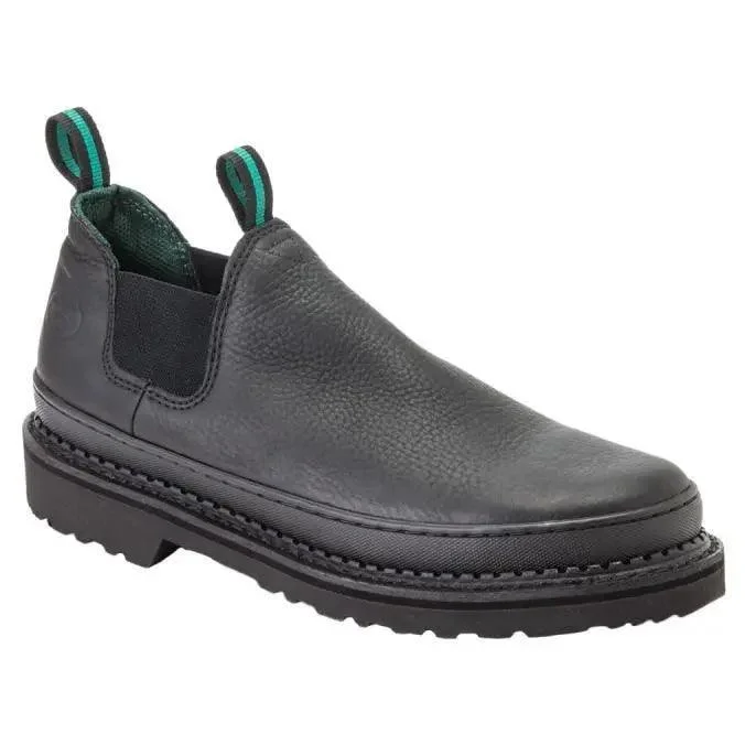 Men's western boots with a decorative inlay on the toe and heelGeorgia Giant Mens Black Leather Work Shoes GR270 Men's western boots with a decorative inlay on the toe and heelGeorgia Giant Mens Black Leather Work Shoes GR270