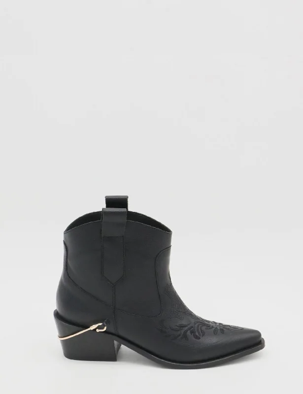 Men's western boots with a suede shaft and a leather soleJoy western cowboy booties in black leather women's shoes Men's western boots with a suede shaft and a leather soleJoy western cowboy booties in black leather women's shoes