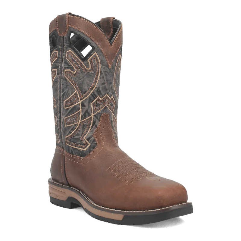 Men's western boots with a leather - wrapped heel and a smooth finishLaredo Men's Nazca Steel Toe Leather Work Boot 6910 Men's western boots with a leather - wrapped heel and a smooth finishLaredo Men's Nazca Steel Toe Leather Work Boot 6910