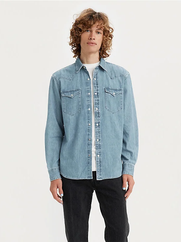 Men's western boots with a silver - toned hardware and accentsLevis 857450074 Mens Classic Western Standard Fit Shirt Franklin Stonewash Men's western boots with a silver - toned hardware and accentsLevis 857450074 Mens Classic Western Standard Fit Shirt Franklin Stonewash