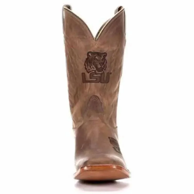 Men's western boots with a silver - toned hardware and accentsLSU Men's Game Day Square Toe Cowboy Boot by Nocona MDLSU12 Men's western boots with a silver - toned hardware and accentsLSU Men's Game Day Square Toe Cowboy Boot by Nocona MDLSU12