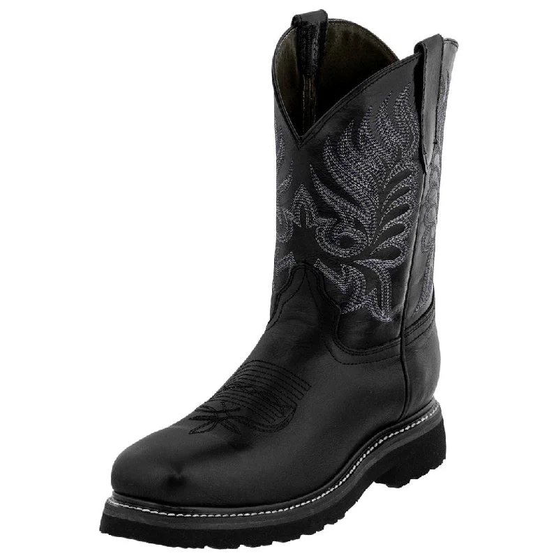 Men's cowboy boots with a spur ledgeMens 750 Black Leather Work Boots Slip Resistant Soft Toe Men's cowboy boots with a spur ledgeMens 750 Black Leather Work Boots Slip Resistant Soft Toe