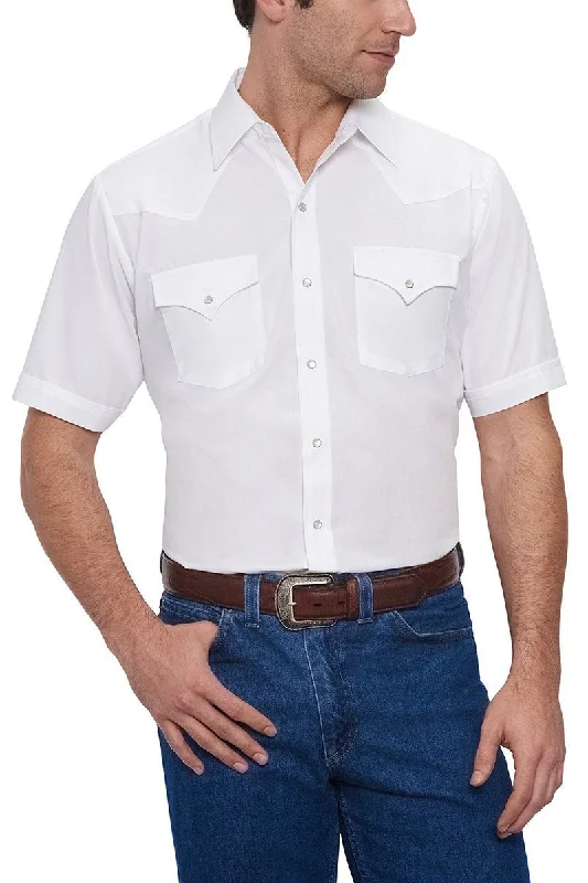 Men's western boots with a rubber sole for traction on various surfacesMen's Ely Cattleman Solid White Short Sleeve Western Snap Shirt Men's western boots with a rubber sole for traction on various surfacesMen's Ely Cattleman Solid White Short Sleeve Western Snap Shirt