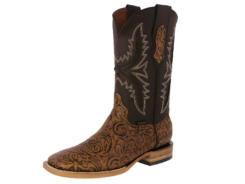 Men's genuine leather cowboy boots with a pointed toeMens Honey Brown Cowboy Boots Hand Toole Leather - Square Toe Men's genuine leather cowboy boots with a pointed toeMens Honey Brown Cowboy Boots Hand Toole Leather - Square Toe
