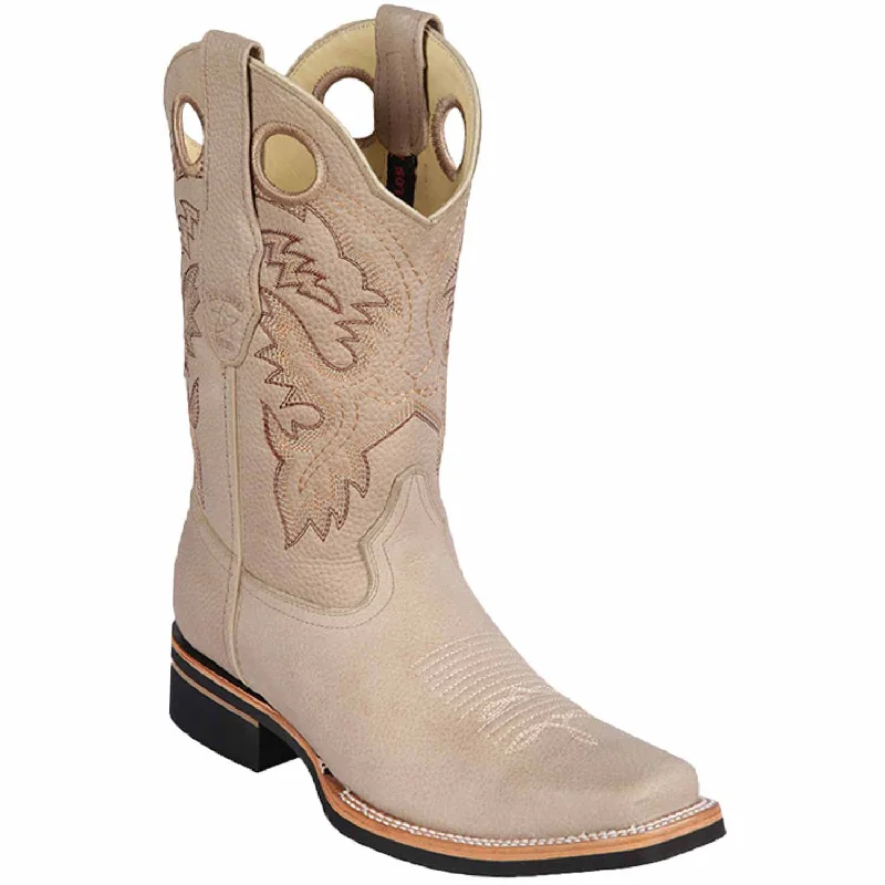 Men's western boots with a scalloped edge and a pull - on strapMen's Los Altos Genuine Leather Rodeo Square Toe Boots 8132709 Men's western boots with a scalloped edge and a pull - on strapMen's Los Altos Genuine Leather Rodeo Square Toe Boots 8132709