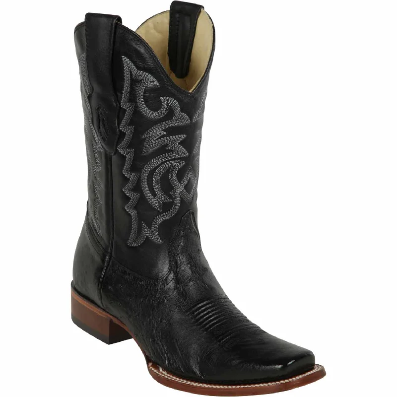 Men's western boots with a high - quality leather upper and a suede liningMen's Los Altos Smooth Ostrich Rodeo Square Toe Boots 8129705 Men's western boots with a high - quality leather upper and a suede liningMen's Los Altos Smooth Ostrich Rodeo Square Toe Boots 8129705
