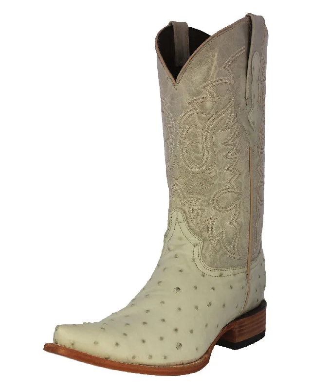 Alligator - print men's cowboy boots for a bold lookMens Off White Ostrich Quill Print Leather Cowboy Boots - Pointed Toe Alligator - print men's cowboy boots for a bold lookMens Off White Ostrich Quill Print Leather Cowboy Boots - Pointed Toe