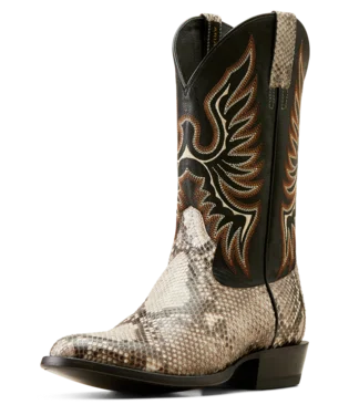 Men's western boots with a high - heeled design and a pointed toeAriat Men's Python Boot Men's western boots with a high - heeled design and a pointed toeAriat Men's Python Boot