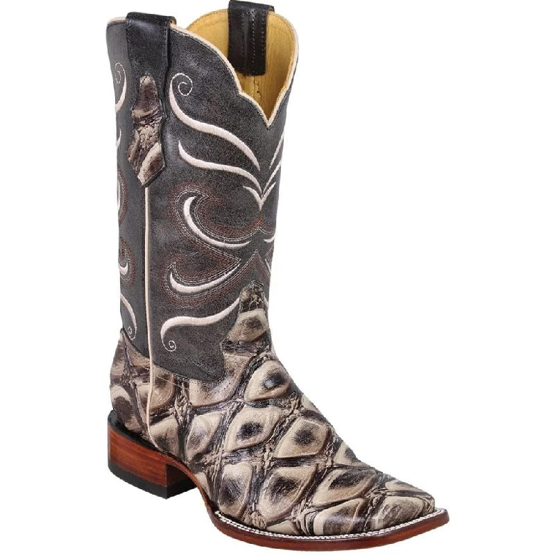 Men's western boots with a suede shaft and a leather soleMen's Quincy Wide Square Toe Boot Q822A1037 Men's western boots with a suede shaft and a leather soleMen's Quincy Wide Square Toe Boot Q822A1037
