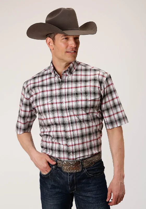 Western - style men's boots with intricate tooling and stitchingMen's Short Sleeve Button Classic Ombre Stretch Poplin Western Shirt Western - style men's boots with intricate tooling and stitchingMen's Short Sleeve Button Classic Ombre Stretch Poplin Western Shirt