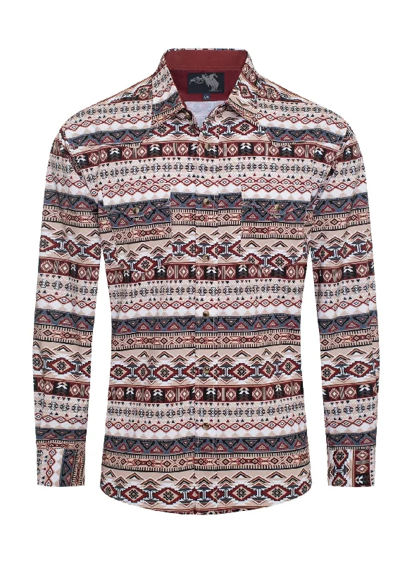 Men's western boots with a silver - toned hardware and accentsMen's Western Pearl Snap Aztec Print Shirt Men's western boots with a silver - toned hardware and accentsMen's Western Pearl Snap Aztec Print Shirt