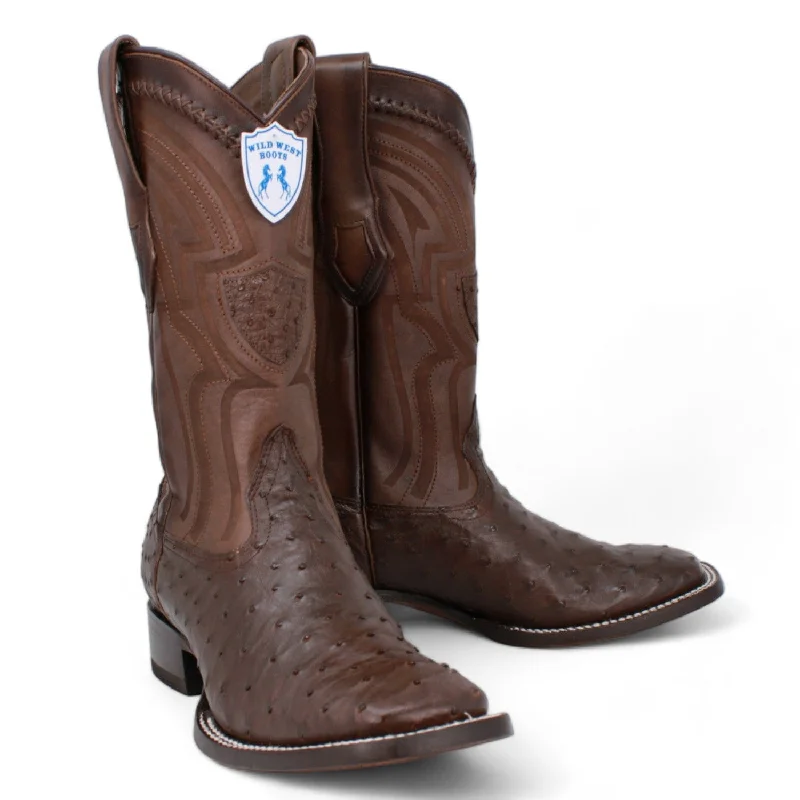Alligator - embossed men's western boots for a bold statementMen's Wild West Ostrich Skin Ranch Toe Boot 2824L0307 Alligator - embossed men's western boots for a bold statementMen's Wild West Ostrich Skin Ranch Toe Boot 2824L0307