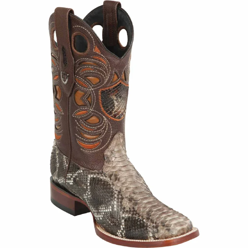 Men's western boots with a decorative concho belt and buckleMen's Wild West Python Ranch Toe Boot 28245785 Men's western boots with a decorative concho belt and buckleMen's Wild West Python Ranch Toe Boot 28245785