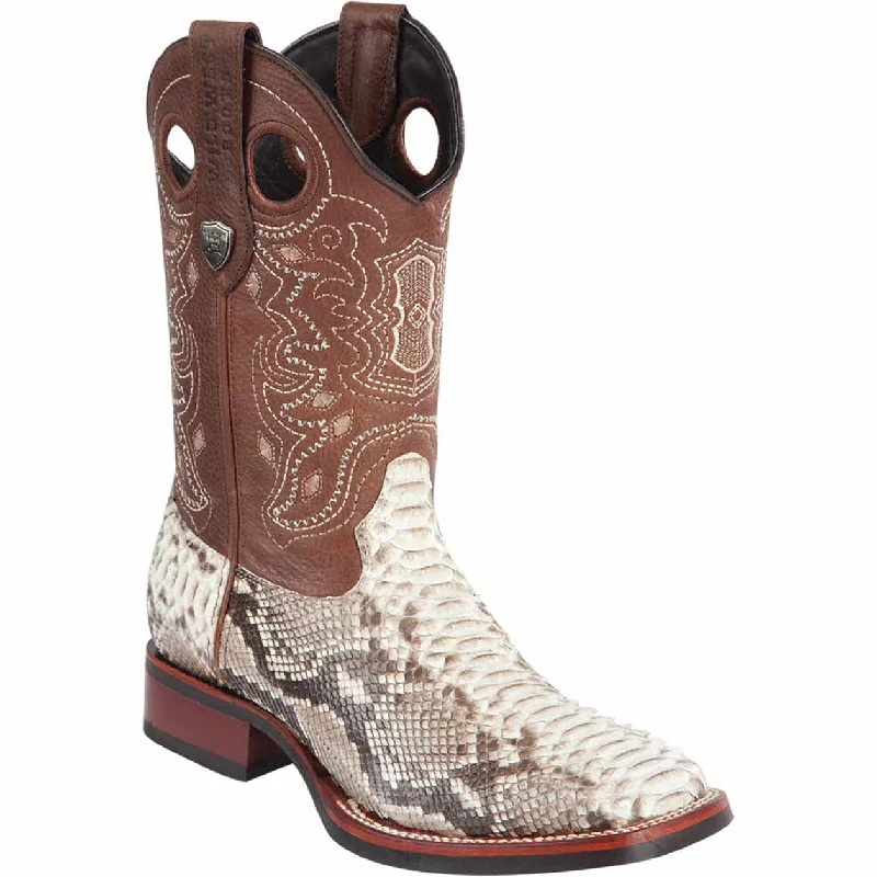 Men's western boots with a leather - wrapped heel and a smooth finishMen's Wild West Python Ranch Toe Boot 28255749 Men's western boots with a leather - wrapped heel and a smooth finishMen's Wild West Python Ranch Toe Boot 28255749