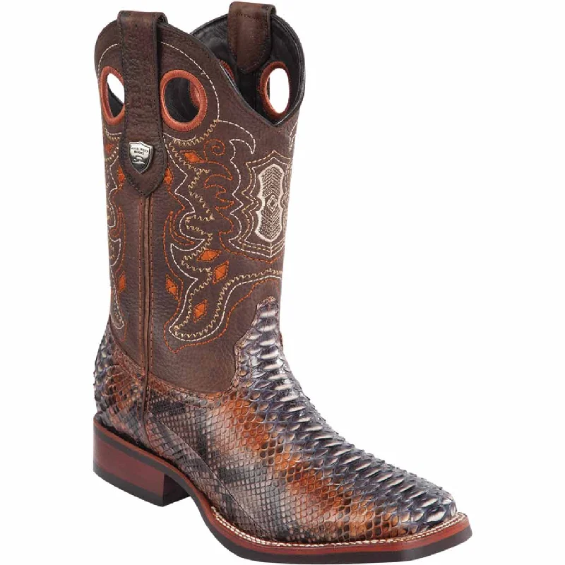 Men's western boots with a high - quality leather upper and a suede liningMen's Wild West Python Ranch Toe Boot 28255788 Men's western boots with a high - quality leather upper and a suede liningMen's Wild West Python Ranch Toe Boot 28255788