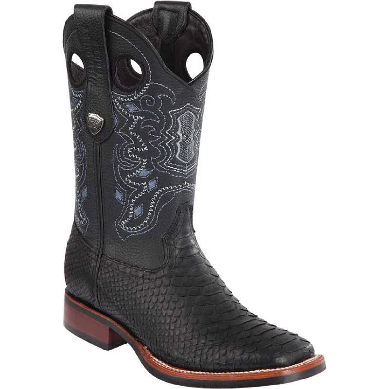 Men's western boots with a tooled leather design on the shaftMen's Wild West Python Ranch Toe Boot 2825G5705 Men's western boots with a tooled leather design on the shaftMen's Wild West Python Ranch Toe Boot 2825G5705