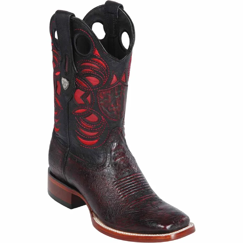 Men's western boots with a high - quality leather upper and a suede liningMen's Wild West Smooth Ostrich Ranch Toe Boot 28249718 Men's western boots with a high - quality leather upper and a suede liningMen's Wild West Smooth Ostrich Ranch Toe Boot 28249718