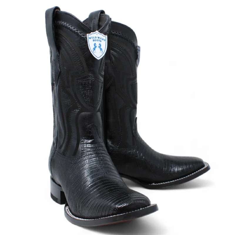 Men's western boots with a scalloped edge and a pull - on strapMen's Wild West Teju (Lizard) Ranch Toe Boot 2824L0705 Men's western boots with a scalloped edge and a pull - on strapMen's Wild West Teju (Lizard) Ranch Toe Boot 2824L0705