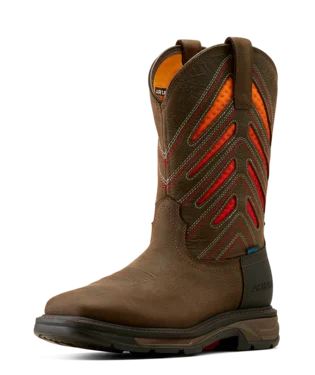 Men's western boots with a concho - studded strap and a pointed toeAriat Men's Waterproof Workboot Men's western boots with a concho - studded strap and a pointed toeAriat Men's Waterproof Workboot