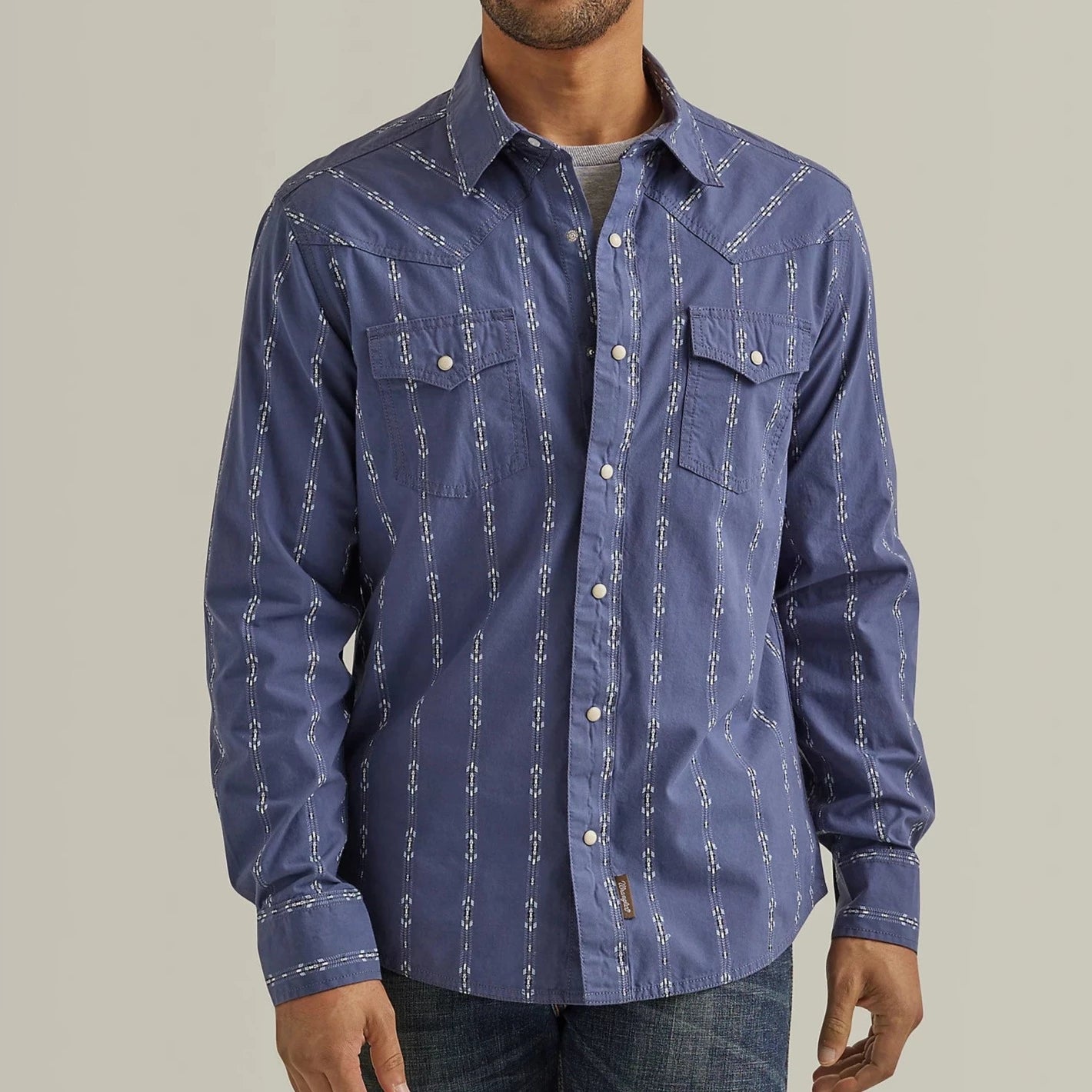 Men's western boots with a decorative inlay on the toe and heelWrangler Retro Men's Premium Western Snap Southwestern Print Shirt in Vintage Indigo Men's western boots with a decorative inlay on the toe and heelWrangler Retro Men's Premium Western Snap Southwestern Print Shirt in Vintage Indigo