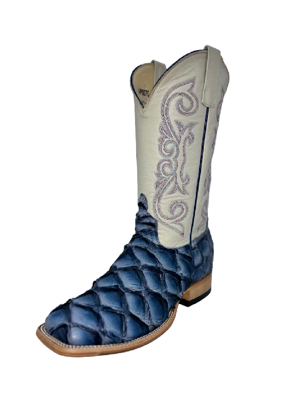 Men's western boots with a high - heeled design and a pointed toeHorsepower Top Hand Men's Sky Blue Big Bass Men's western boots with a high - heeled design and a pointed toeHorsepower Top Hand Men's Sky Blue Big Bass