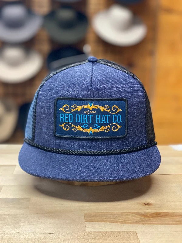 Men's western boots with a scalloped edge and a pull - on strapRed Dirt Hat Co. | Western Scroll Cap Men's western boots with a scalloped edge and a pull - on strapRed Dirt Hat Co. | Western Scroll Cap