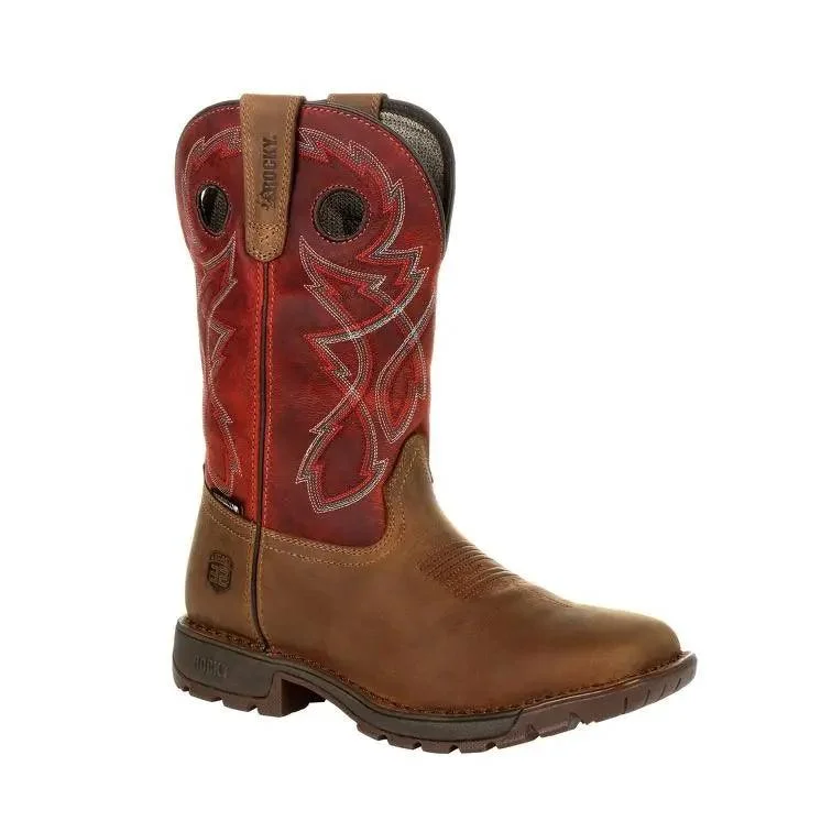 Men's genuine leather western boots with a snake - skin inlayRocky Men's Legacy 32 Waterproof Western Boot RKW0316 Men's genuine leather western boots with a snake - skin inlayRocky Men's Legacy 32 Waterproof Western Boot RKW0316
