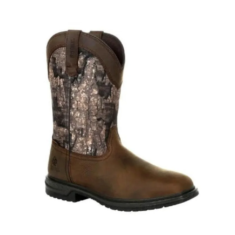 Men's western boots with a distressed leather finish for a rugged lookRocky Men's Worksmart 400G insulated Waterproof Western Boot RKW0326 Men's western boots with a distressed leather finish for a rugged lookRocky Men's Worksmart 400G insulated Waterproof Western Boot RKW0326