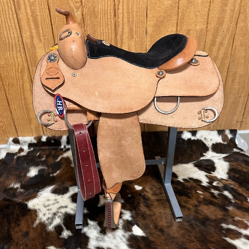 Men's western boots with a suede shaft and a leather soleHR 16 inch Training Saddle Men's western boots with a suede shaft and a leather soleHR 16 inch Training Saddle